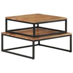 Vidaxl tables basses gigognes 2 pcs bois d'acacia massif