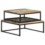 Vidaxl tables basses gigognes 2 pcs bois de r�cup�ration massif