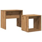 Vidaxl tables basses gigognes 2 pcs ch�ne artisanal bois d'ing�nierie