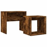 Vidaxl tables basses gigognes 2 pcs ch�ne fum� bois d'ing�nierie