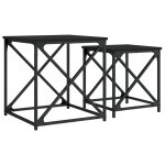 Vidaxl tables basses gigognes 2 pcs noir bois d'ing�nierie