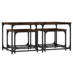 Vidaxl tables basses gigognes 3 pcs ch�ne fum� bois d'ing�nierie