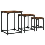 Vidaxl tables basses gigognes 3 pcs chêne fumé bois d'ingénierie Vidaxl tables basses gigognes 3 pcs chêne fumé bois d'ingénierie