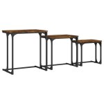 Vidaxl tables basses gigognes 3 pcs ch�ne fum� bois d'ing�nierie