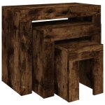 Vidaxl tables basses gigognes 3 pcs chêne fumé bois d'ingénierie Vidaxl tables basses gigognes 3 pcs chêne fumé bois d'ingénierie
