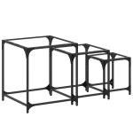 Vidaxl tables basses gigognes 3 pcs dessus en verre transparent acier Vidaxl tables basses gigognes 3 pcs dessus en verre transparent acier