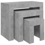 Vidaxl tables basses gigognes 3 pcs gris b�ton bois d'ing�nierie