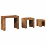 Vidaxl tables basses gigognes 3 pcs vieux bois bois d'ing�nierie
