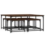 Vidaxl tables basses gigognes 5 pcs chêne fumé bois d'ingénierie Vidaxl tables basses gigognes 5 pcs chêne fumé bois d'ingénierie