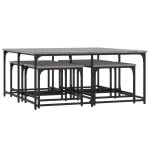 Vidaxl tables basses gigognes 5 pcs sonoma gris bois d'ing�nierie