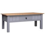 Vidaxl table basse gris 100x60x43, 5 cm pin massif assortiment panama