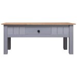 Vidaxl table basse gris 100x60x43, 5 cm pin massif assortiment panama