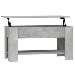 Vidaxl table basse gris b�ton 101x49x52 cm bois d'ing�nierie