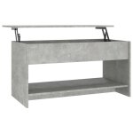 Vidaxl table basse gris b�ton 102x50x52, 5 cm bois d'ing�nierie