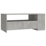 Vidaxl table basse gris b�ton 102x55x42 cm bois d'ing�nierie