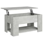 Vidaxl table basse gris b�ton 79x49x41 cm bois d'ing�nierie
