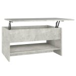 Vidaxl table basse gris bton 80x50x40 cm bois d'ingnierie