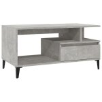 Vidaxl table basse gris b�ton 90x49x45 cm bois d'ing�nierie