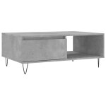Vidaxl table basse gris b�ton 90x60x35 cm bois d'ing�nierie