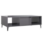 Vidaxl table basse gris brillant 103, 5x60x35 cm bois d'ingnierie