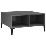 Vidaxl table basse gris brillant 60x60x30 cm bois d'ingnierie