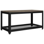 Vidaxl table basse gris et noir 90x45x45 cm mdf et fer