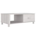 Vidaxl table basse hamar blanc 100x55x35 cm bois massif de pin