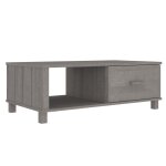 Vidaxl table basse hamar gris clair 100x55x35 cm bois massif de pin