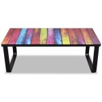 Vidaxl table basse avec impression d'arc - en - ciel dessus en verre