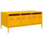 Vidaxl table basse jaune moutarde 101, 5x50x43, 5cm acier lamin� � froid