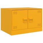 Vidaxl table basse jaune moutarde 67x50x44 cm acier