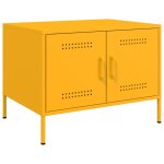 Vidaxl table basse jaune moutarde 68x50x50, 5 cm acier