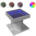 Vidaxl table basse avec led gris b�ton 50x50x45 cm bois d'ing�nierie