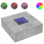 Vidaxl table basse avec led infini gris b�ton 100x100x40 cm
