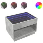 Vidaxl table basse avec led infini gris b�ton 70x50x50 cm