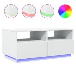 Vidaxl table basse avec lumi�res led blanc 90x49x40 cm