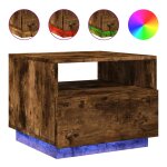 Vidaxl table basse avec lumires led chne fum 50x49x40 cm