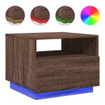 Vidaxl table basse avec lumires led chne marron 50x49x40 cm