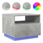 Vidaxl table basse avec lumires led gris bton 50x49x40 cm