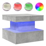 Vidaxl table basse avec lumi�res led gris b�ton 50x50x40 cm