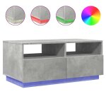 Vidaxl table basse avec lumi�res led gris b�ton 90x49x40 cm