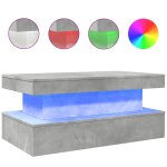 Vidaxl table basse avec lumi�res led gris b�ton 90x50x40 cm