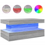 Vidaxl table basse avec lumi�res led gris sonoma 90x50x40 cm
