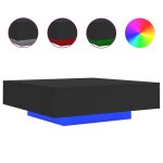 Vidaxl table basse avec lumires led noir 100x100x31 cm