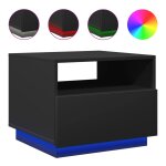 Vidaxl table basse avec lumires led noir 50x49x40 cm