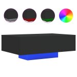 Vidaxl table basse avec lumires led noir 85x55x31 cm