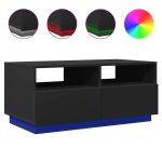 Vidaxl table basse avec lumires led noir 90x49x40 cm
