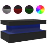 Vidaxl table basse avec lumires led noir 90x50x40 cm