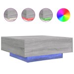 Vidaxl table basse avec lumi�res led sonoma gris 80x80x31 cm