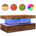 Vidaxl table basse avec lumi�res led vieux bois 90x50x40 cm